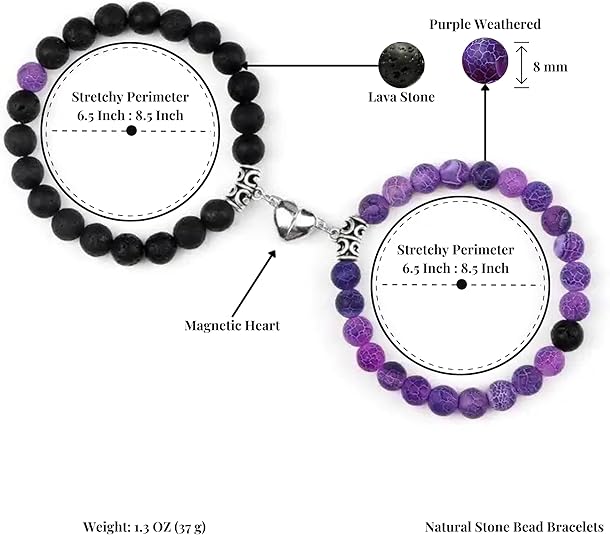 Couple wearing matching bracelets